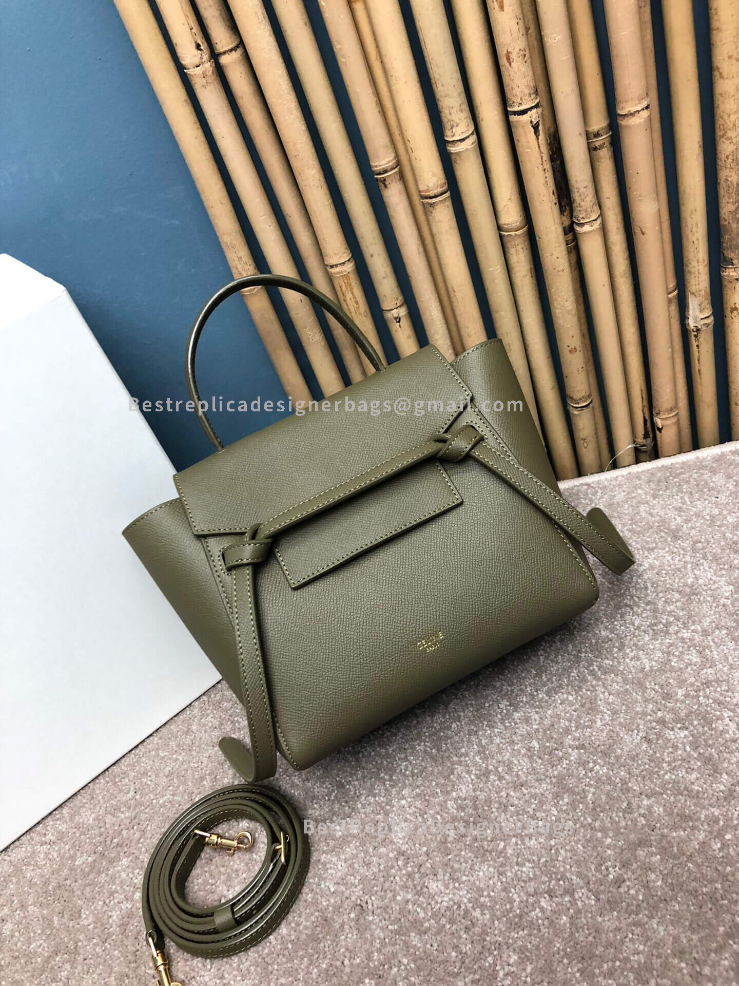 Celine Nano Belt Bag In Army Green Epsom Calfskin